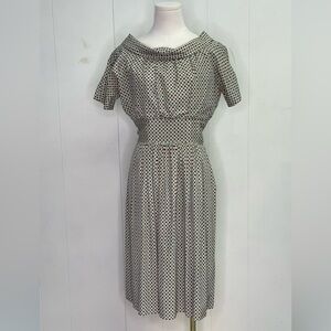 Vintage 1950’s Silk Polka Dot Wiggle Dress vavavoom